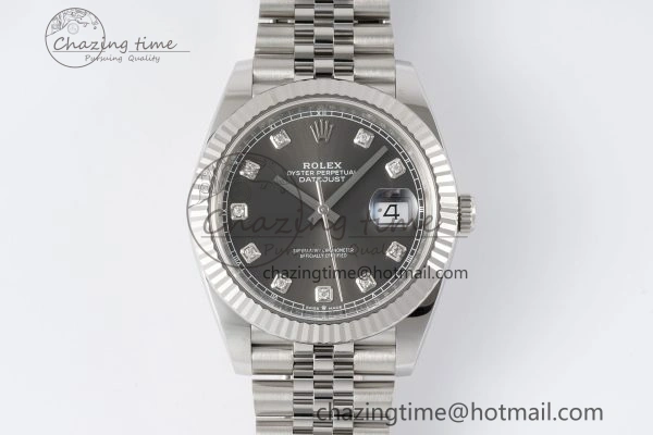 HighPerformance Datejust 126334 41mm Jubilee 904L SS SS Grey Moissanite Clean VR 1835