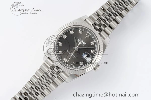 HighPerformance Datejust 126334 41mm Jubilee 904L SS SS Grey Moissanite Clean VR 1835