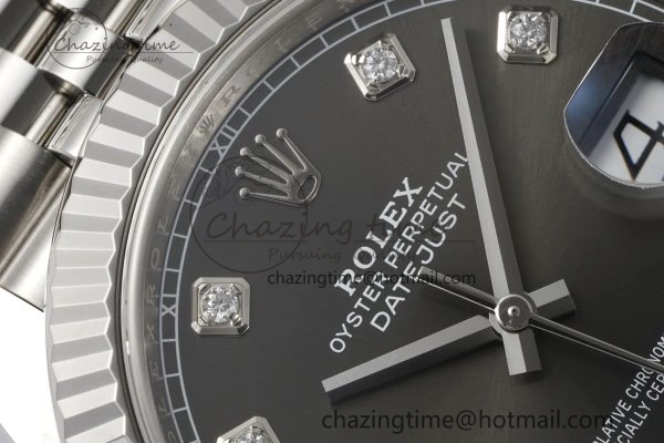 HighPerformance Datejust 126334 41mm Jubilee 904L SS SS Grey Moissanite Clean VR 1835