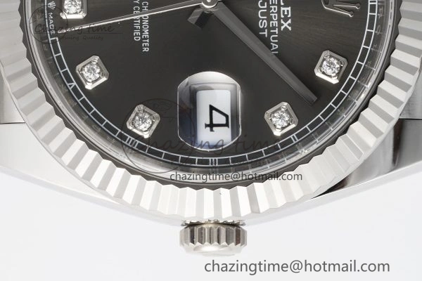 HighPerformance Datejust 126334 41mm Jubilee 904L SS SS Grey Moissanite Clean VR 1835