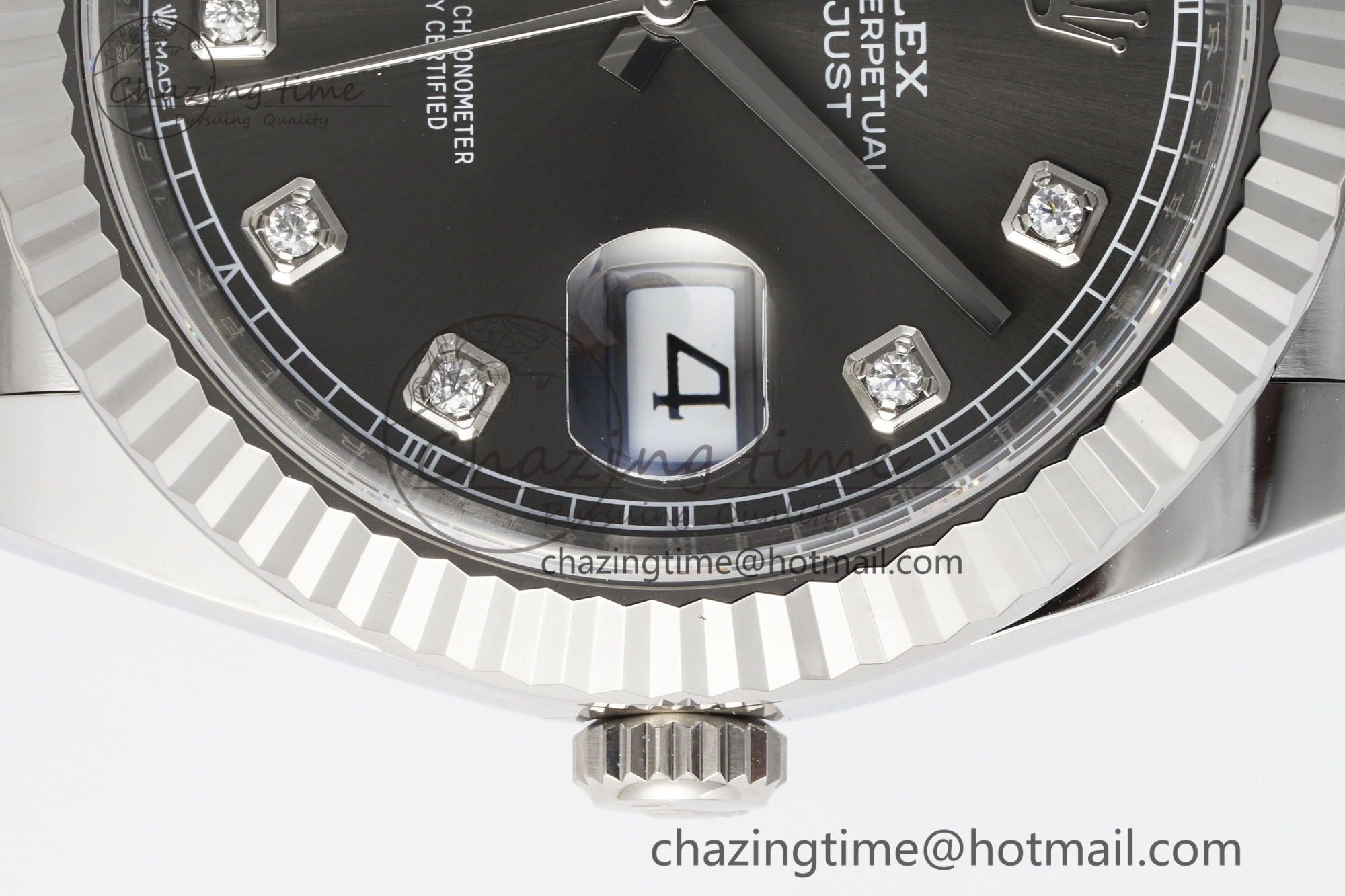 HighPerformance Datejust 126334 41mm Jubilee 904L SS SS Grey Moissanite Clean VR 1835