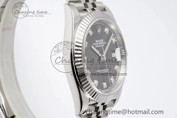 HighPerformance Datejust 126334 41mm Jubilee 904L SS SS Grey Moissanite Clean VR 1835