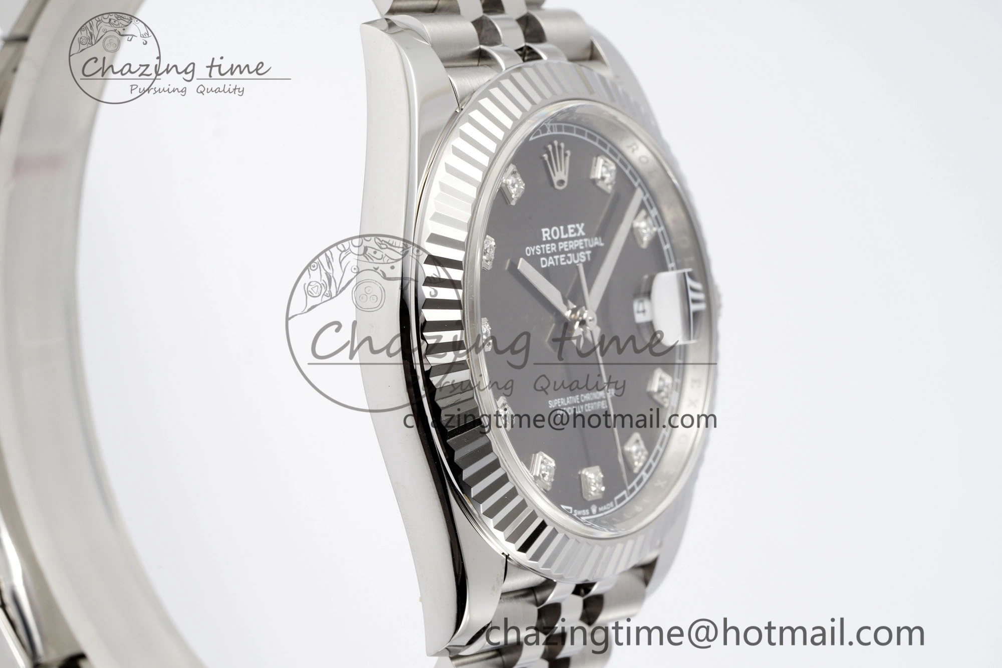 HighPerformance Datejust 126334 41mm Jubilee 904L SS SS Grey Moissanite Clean VR 1835
