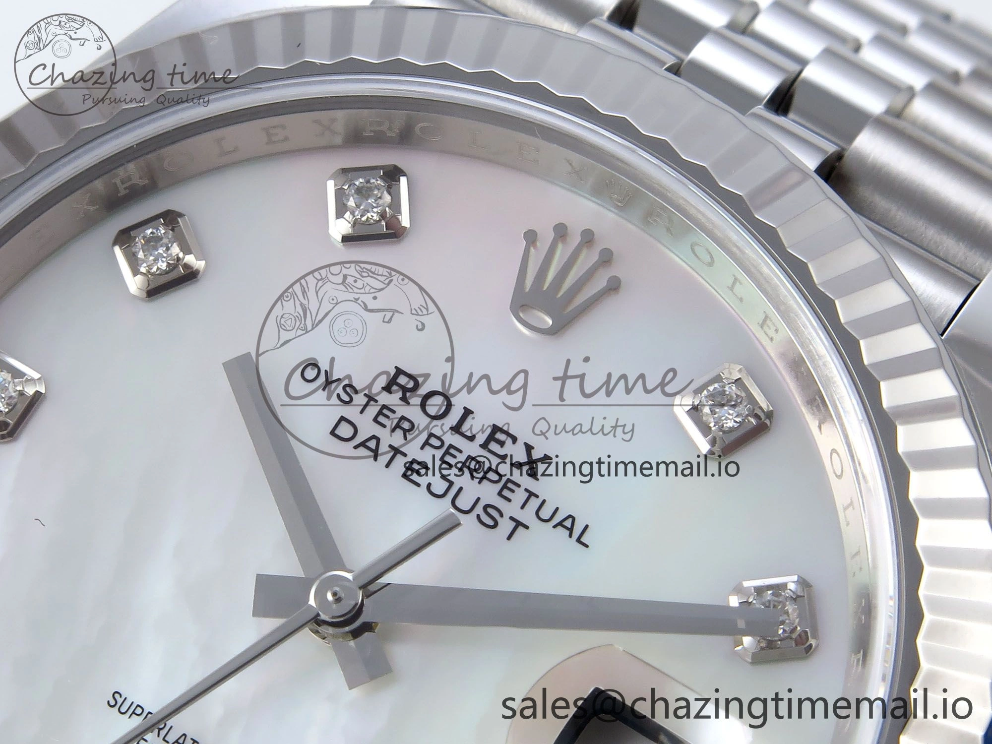 Datejust 126334 41mm SS Clean 1:1 Best Edition White Pearl Moissanite Dial on SS Jubilee Bracelet VR Compact 898