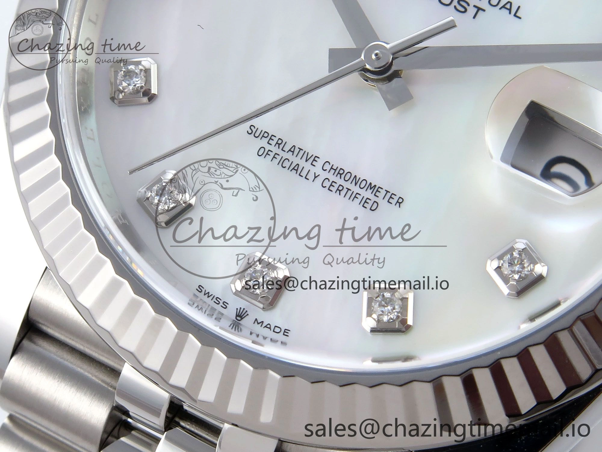 Datejust 126334 41mm SS Clean 1:1 Best Edition White Pearl Moissanite Dial on SS Jubilee Bracelet VR Compact 898