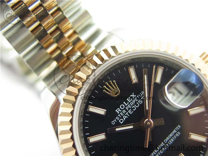 WaterResistant Datejust 28mm 279173 SS RG BP Maker Best Edition Black Dial on SS RG Jubilee Bracelet ETA 2580