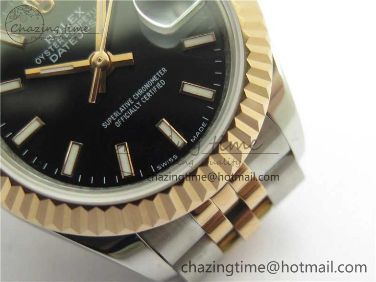 WaterResistant Datejust 28mm 279173 SS RG BP Maker Best Edition Black Dial on SS RG Jubilee Bracelet ETA 2580