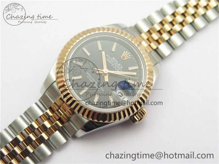 WaterResistant Datejust 28mm 279173 SS RG BP Maker Best Edition Black Dial on SS RG Jubilee Bracelet ETA 2580