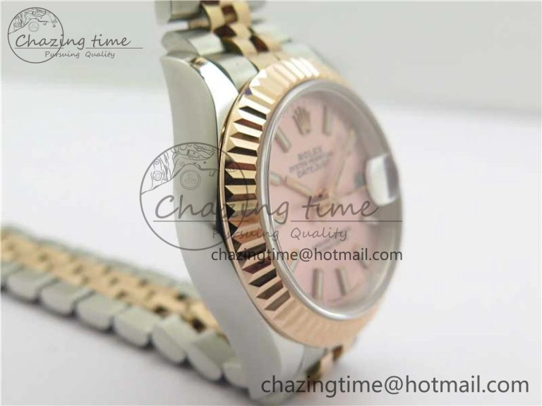 FreshLook Datejust 28mm 279173 SS RG BP Maker Best Edition Pink Dial on SS RG Jubilee Bracelet ETA 2583