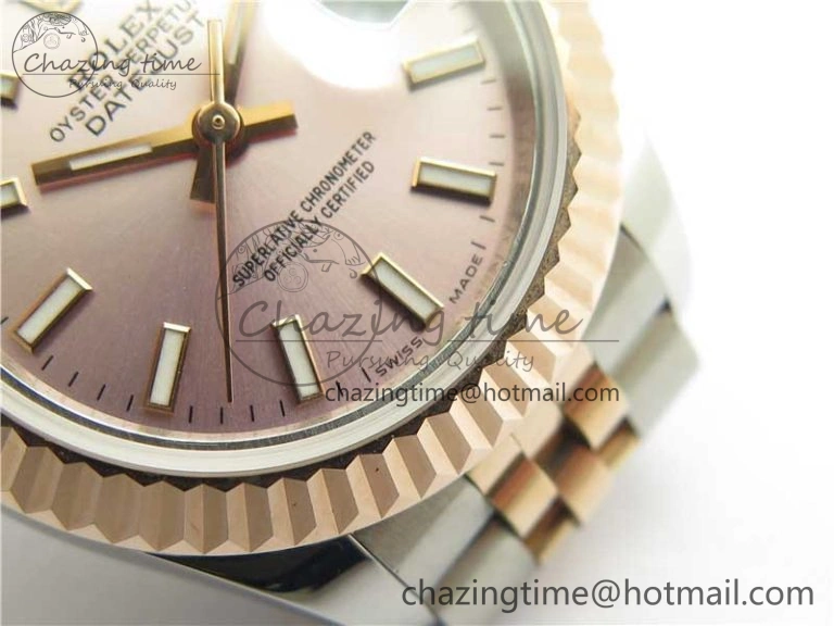 FreshLook Datejust 28mm 279173 SS RG BP Maker Best Edition Pink Dial on SS RG Jubilee Bracelet ETA 2583