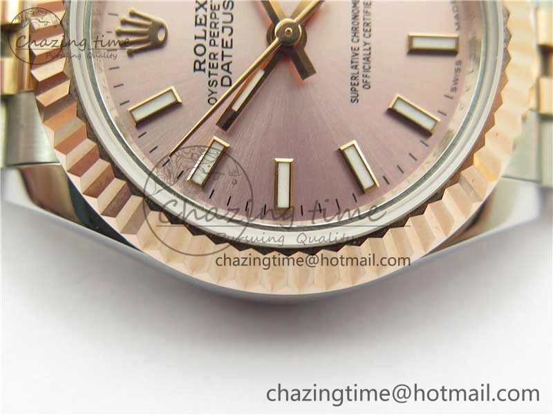 FreshLook Datejust 28mm 279173 SS RG BP Maker Best Edition Pink Dial on SS RG Jubilee Bracelet ETA 2583