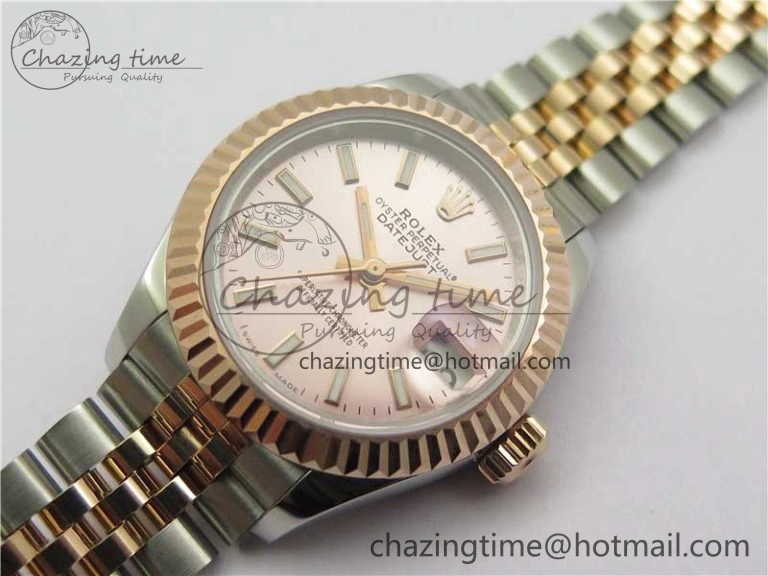 FreshLook Datejust 28mm 279173 SS RG BP Maker Best Edition Pink Dial on SS RG Jubilee Bracelet ETA 2583