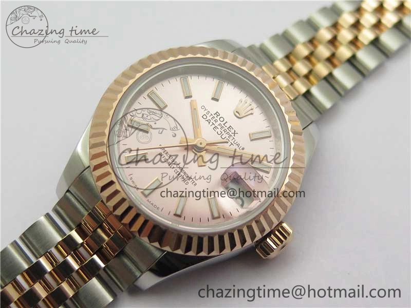 FreshLook Datejust 28mm 279173 SS RG BP Maker Best Edition Pink Dial on SS RG Jubilee Bracelet ETA 2583