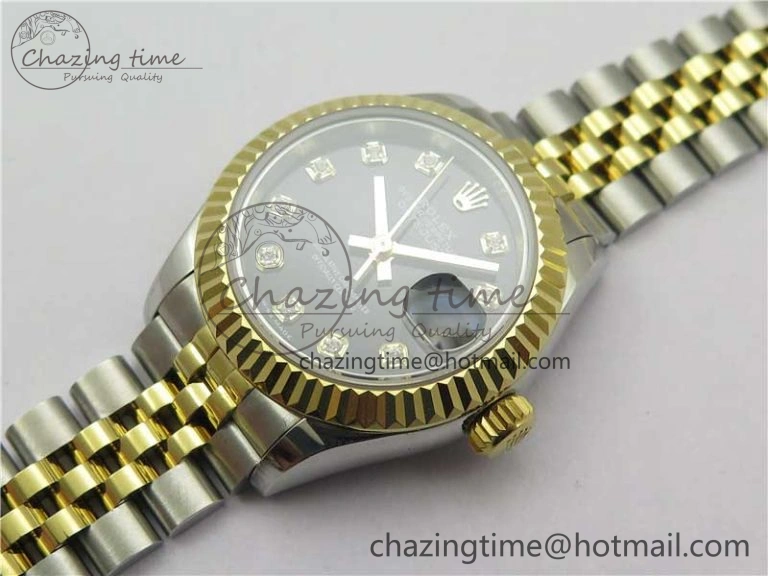 Functional Datejust 28mm 279173 SS YG BP Maker Best Edition Black Crystal Dial on SS YG Jubilee Bracelet ETA 2558