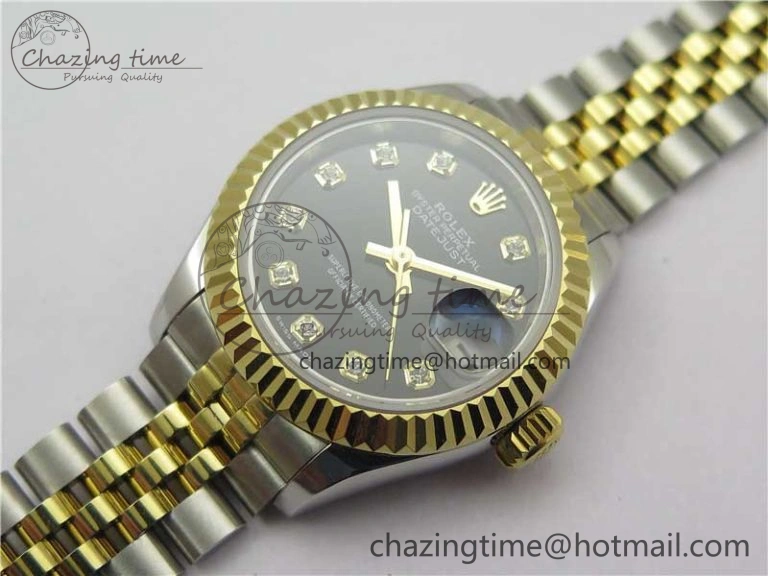 Functional Datejust 28mm 279173 SS YG BP Maker Best Edition Black Crystal Dial on SS YG Jubilee Bracelet ETA 2558