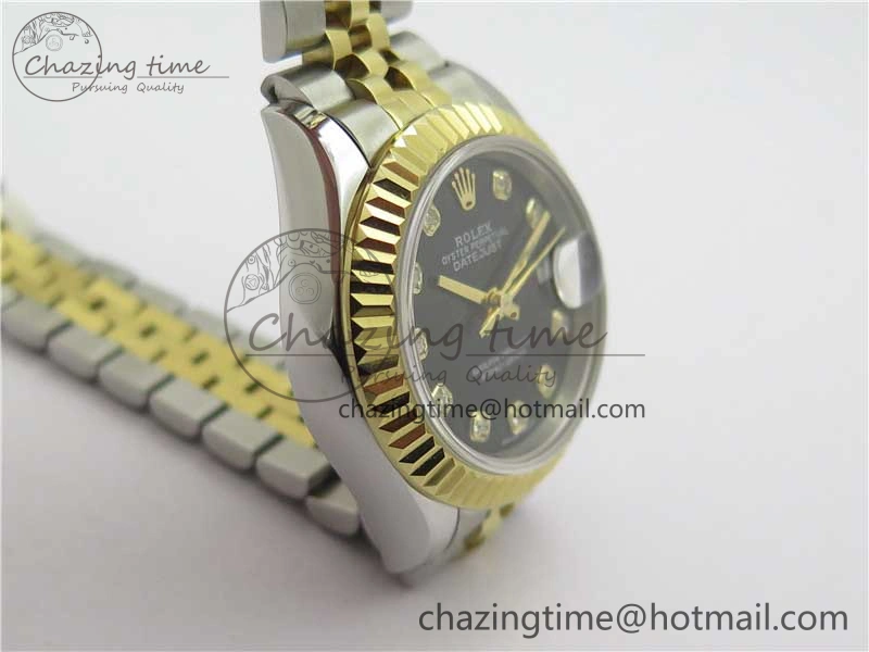 Functional Datejust 28mm 279173 SS YG BP Maker Best Edition Black Crystal Dial on SS YG Jubilee Bracelet ETA 2558