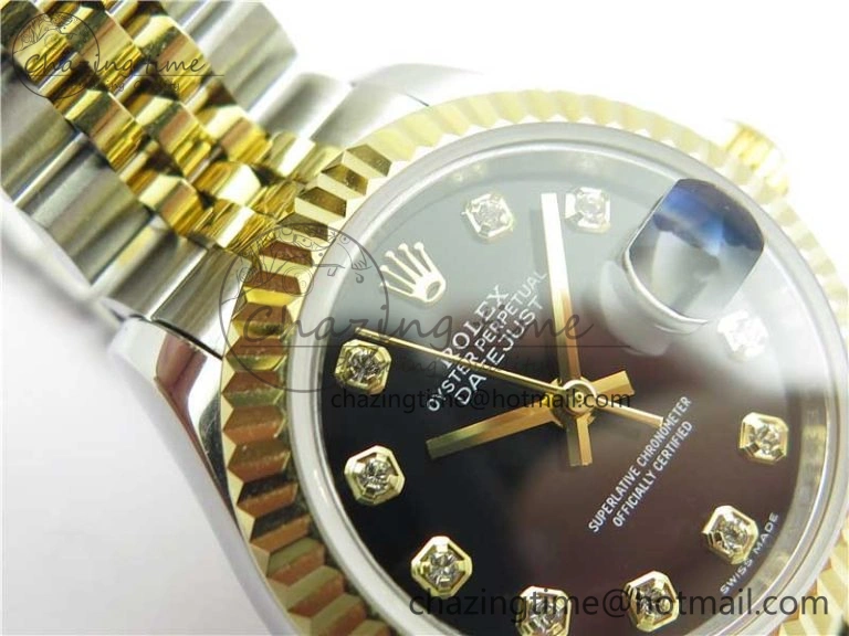 Functional Datejust 28mm 279173 SS YG BP Maker Best Edition Black Crystal Dial on SS YG Jubilee Bracelet ETA 2558