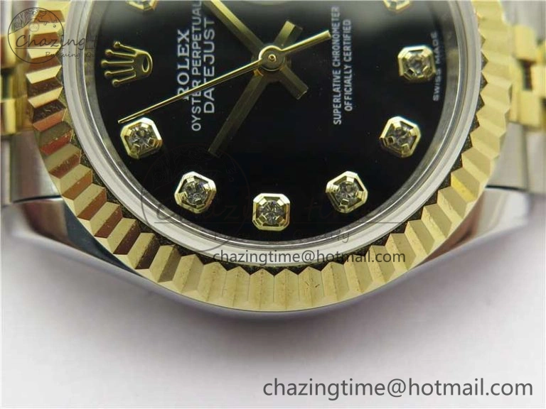 Functional Datejust 28mm 279173 SS YG BP Maker Best Edition Black Crystal Dial on SS YG Jubilee Bracelet ETA 2558