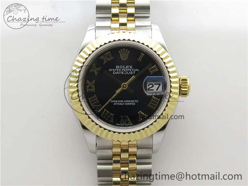 Datejust 28mm 279173 SS YG BP Maker Best Edition Black Roman Markers Dial on SS YG Jubilee Bracelet ETA Popular 2561