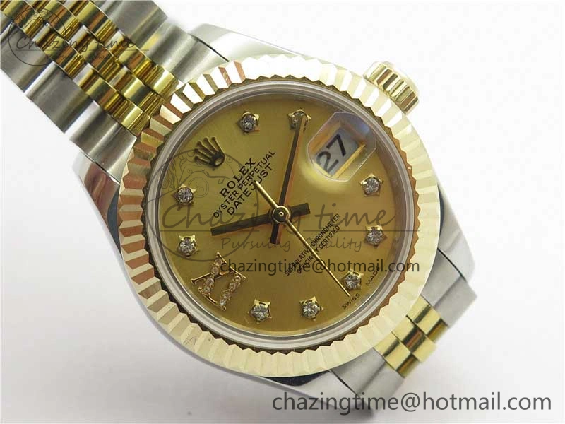 Chic Datejust 28mm 279173 SS YG BP Maker Best Edition Gold Crystal Dial on SS YG Jubilee Bracelet ETA 10295