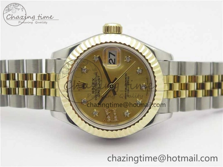 Chic Datejust 28mm 279173 SS YG BP Maker Best Edition Gold Crystal Dial on SS YG Jubilee Bracelet ETA 10295