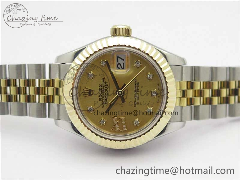 Chic Datejust 28mm 279173 SS YG BP Maker Best Edition Gold Crystal Dial on SS YG Jubilee Bracelet ETA 10295