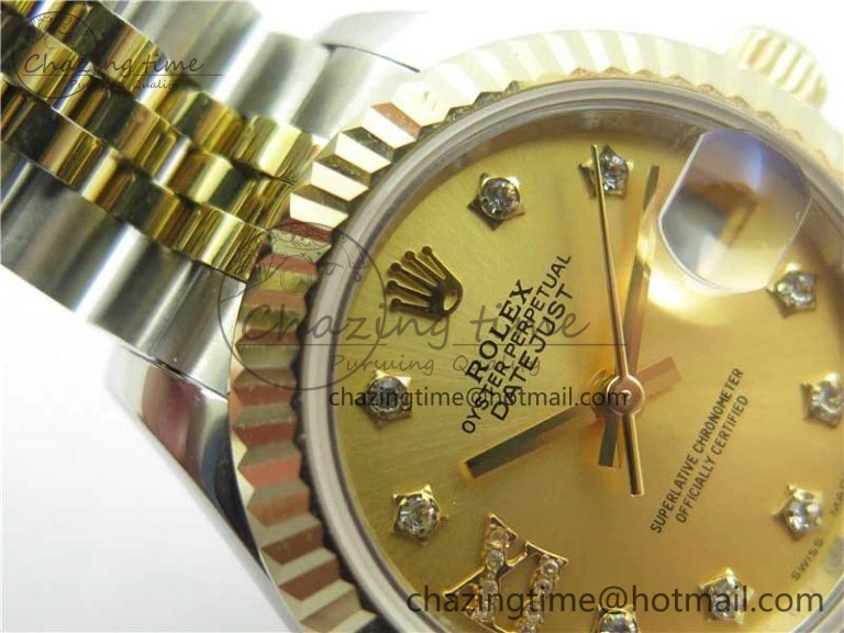 Chic Datejust 28mm 279173 SS YG BP Maker Best Edition Gold Crystal Dial on SS YG Jubilee Bracelet ETA 10295
