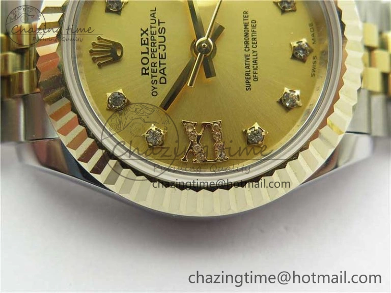 Chic Datejust 28mm 279173 SS YG BP Maker Best Edition Gold Crystal Dial on SS YG Jubilee Bracelet ETA 10295