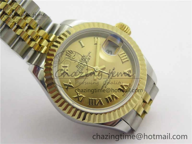 SmoothTexture Datejust 28mm 279173 SS YG BP Maker Best Edition Gold Roman Markers Dial on SS YG Jubilee Bracelet ETA 10296