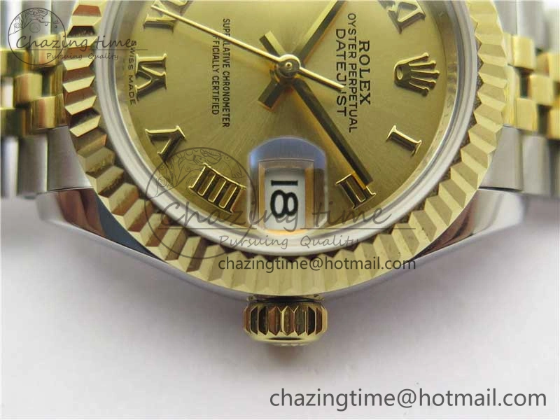 SmoothTexture Datejust 28mm 279173 SS YG BP Maker Best Edition Gold Roman Markers Dial on SS YG Jubilee Bracelet ETA 10296