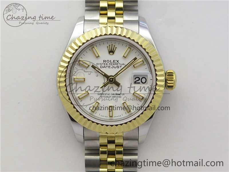 Datejust 28mm 279173 SS YG BP Maker Best Edition White Dial on SS YG Jubilee Bracelet ETA Practical 2565