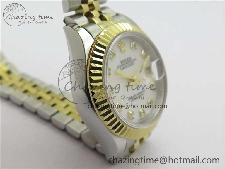 MultiPurpose Datejust 28mm 279173 SS YG BP Maker Best Edition White MOP Crystal Dial on SS YG Jubilee Bracelet ETA 2560