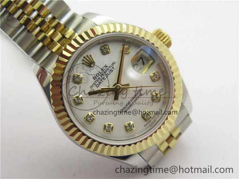 MultiPurpose Datejust 28mm 279173 SS YG BP Maker Best Edition White MOP Crystal Dial on SS YG Jubilee Bracelet ETA 2560