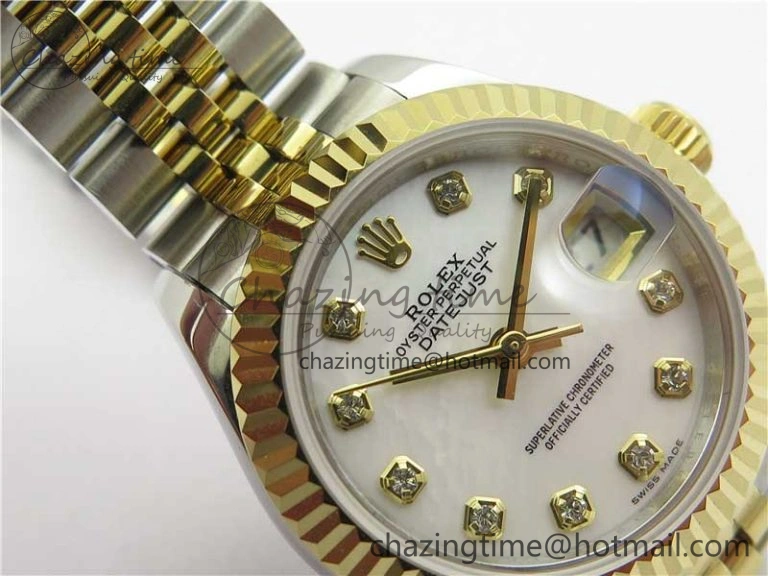MultiPurpose Datejust 28mm 279173 SS YG BP Maker Best Edition White MOP Crystal Dial on SS YG Jubilee Bracelet ETA 2560