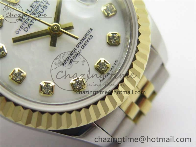 MultiPurpose Datejust 28mm 279173 SS YG BP Maker Best Edition White MOP Crystal Dial on SS YG Jubilee Bracelet ETA 2560