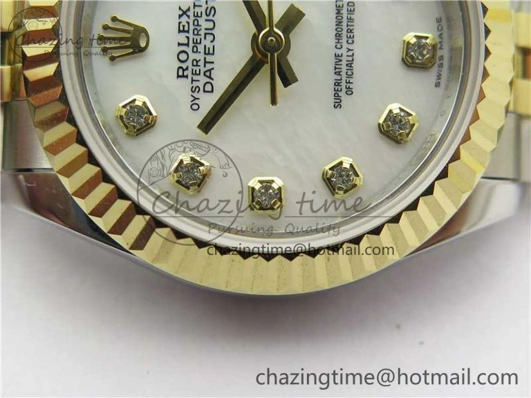 MultiPurpose Datejust 28mm 279173 SS YG BP Maker Best Edition White MOP Crystal Dial on SS YG Jubilee Bracelet ETA 2560