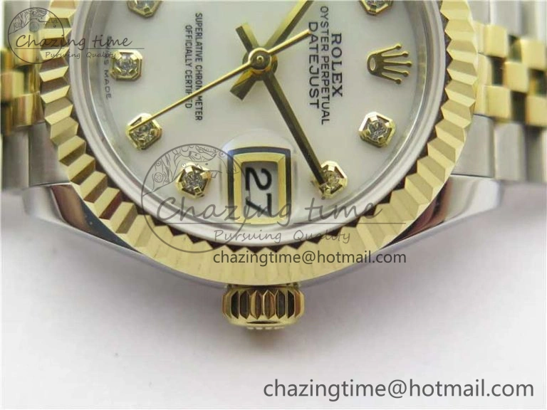 MultiPurpose Datejust 28mm 279173 SS YG BP Maker Best Edition White MOP Crystal Dial on SS YG Jubilee Bracelet ETA 2560
