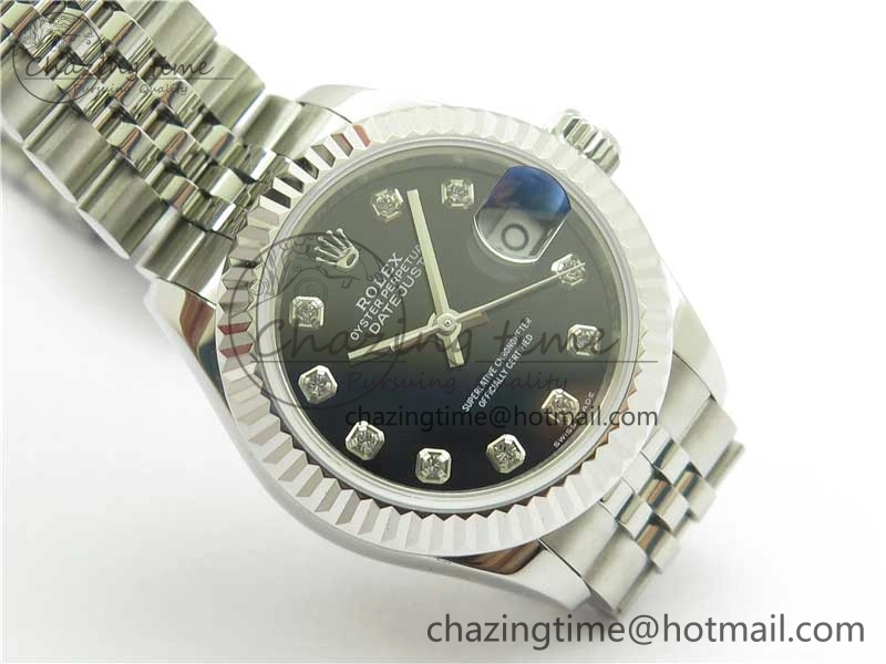 WaterResistant Datejust 28mm 279174 SS BP Maker Best Edition Black Crystal Dial on SS Jubilee Bracelet ETA 10322