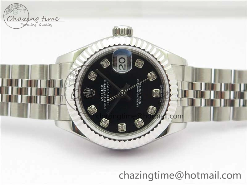 WaterResistant Datejust 28mm 279174 SS BP Maker Best Edition Black Crystal Dial on SS Jubilee Bracelet ETA 10322