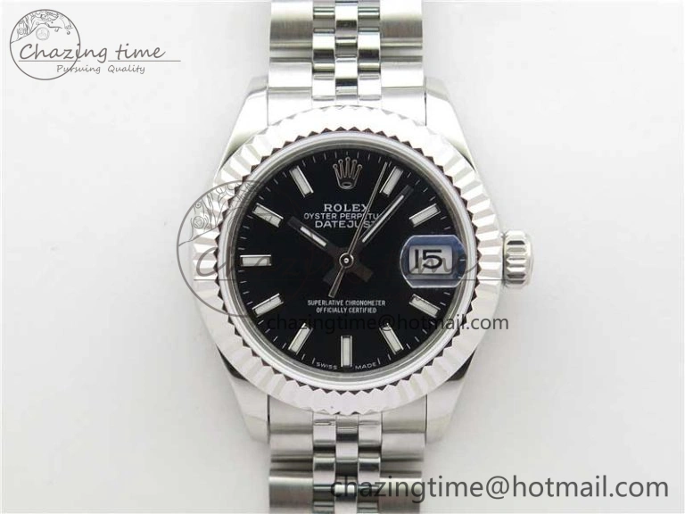 EasyCare Datejust 28mm 279174 SS BP Maker Best Edition Black Dial on SS Jubilee Bracelet ETA 10318