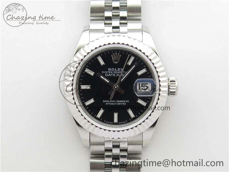 Datejust 28mm 279174 SS BP Maker Best Edition Black Dial on SS Jubilee Bracelet ETA Supportive 2598