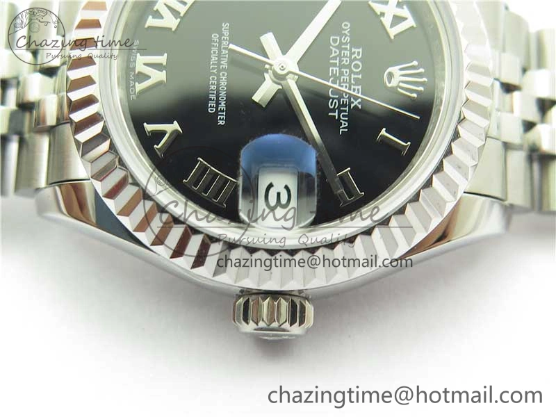 SmoothTexture Datejust 28mm 279174 SS BP Maker Best Edition Black Roman Dial on SS Jubilee Bracelet ETA 2601