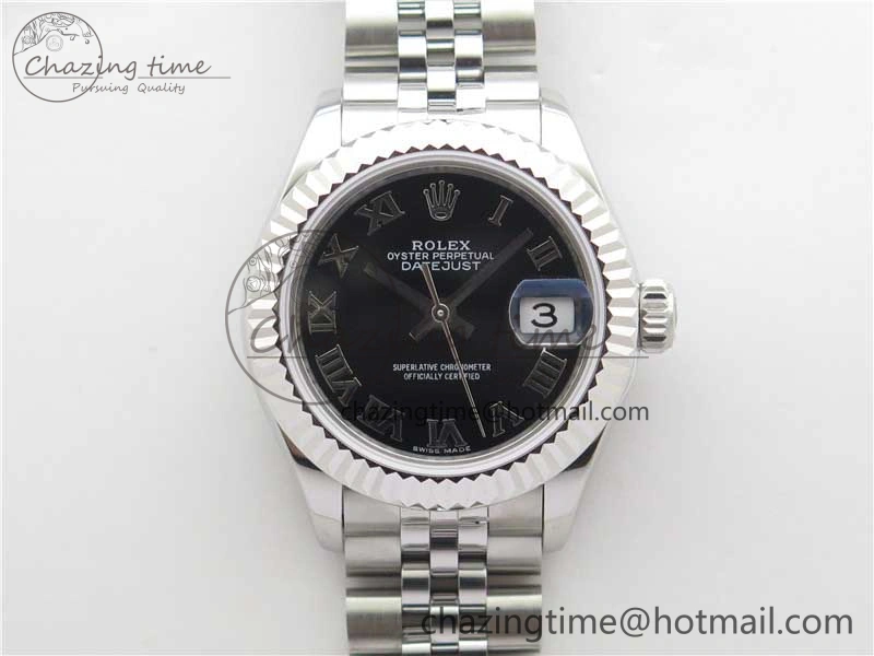 SmoothTexture Datejust 28mm 279174 SS BP Maker Best Edition Black Roman Dial on SS Jubilee Bracelet ETA 2601