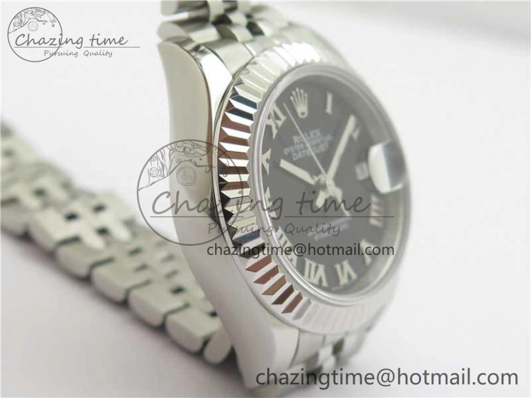 SmoothTexture Datejust 28mm 279174 SS BP Maker Best Edition Black Roman Dial on SS Jubilee Bracelet ETA 2601