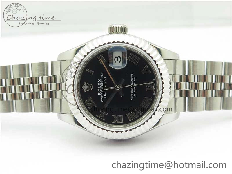 SmoothTexture Datejust 28mm 279174 SS BP Maker Best Edition Black Roman Dial on SS Jubilee Bracelet ETA 2601