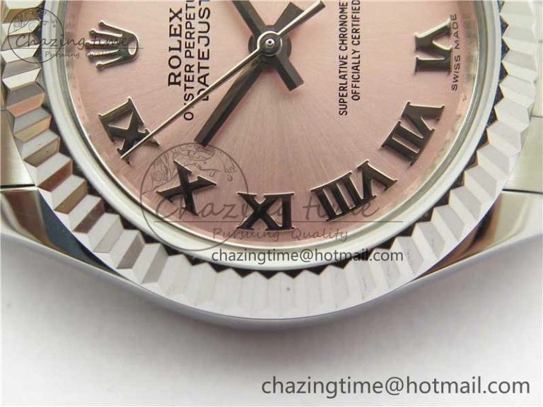 Unique Datejust 28mm 279174 SS BP Maker Best Edition Pink Roman Dial on SS Jubilee Bracelet ETA 2604