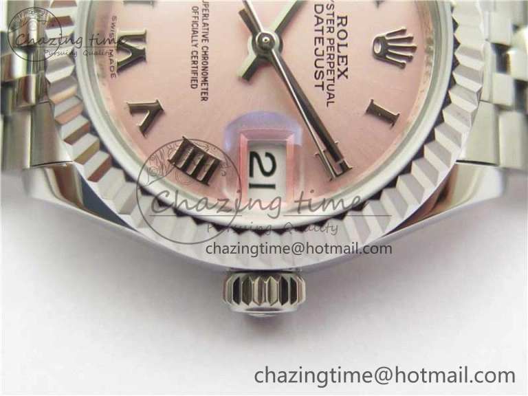 Unique Datejust 28mm 279174 SS BP Maker Best Edition Pink Roman Dial on SS Jubilee Bracelet ETA 2604