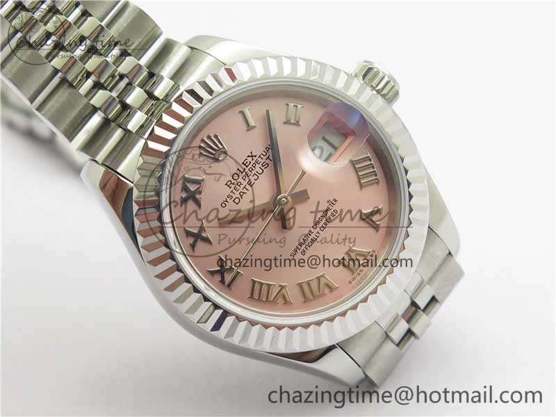 Unique Datejust 28mm 279174 SS BP Maker Best Edition Pink Roman Dial on SS Jubilee Bracelet ETA 2604
