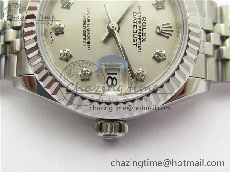 MoistureWicking Datejust 28mm 279174 SS BP Maker Best Edition Silver Crystal Dial on SS Jubilee Bracelet ETA 10319