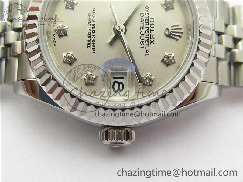 MoistureWicking Datejust 28mm 279174 SS BP Maker Best Edition Silver Crystal Dial on SS Jubilee Bracelet ETA 10319